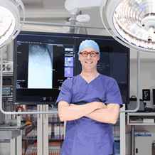 Dr Simon Quinn in hybrid operating theatre.