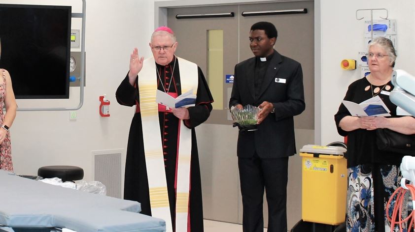 Archbishop Coleridge blesses the hybrid theatre