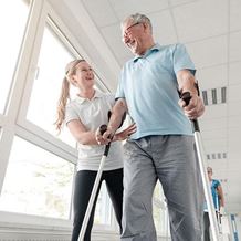 Nurse with geriatric patient