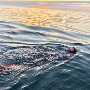 Mission accomplished for pain patient Ashley in world first English Channel fin crossing