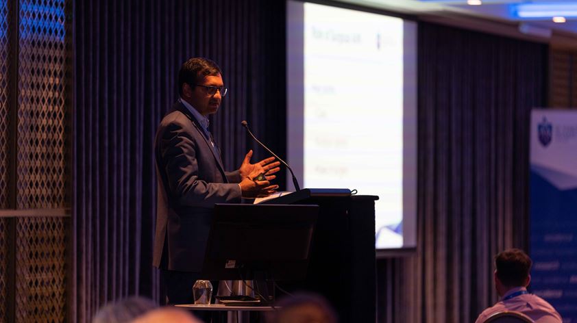Dr Rishendran Naidoo presenting
