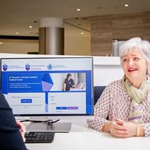 A patient arrives in the foyer of SVPHS