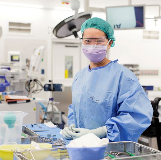 An operating room nurse in a theatre