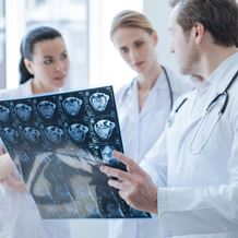 Doctors examine a kidney scan